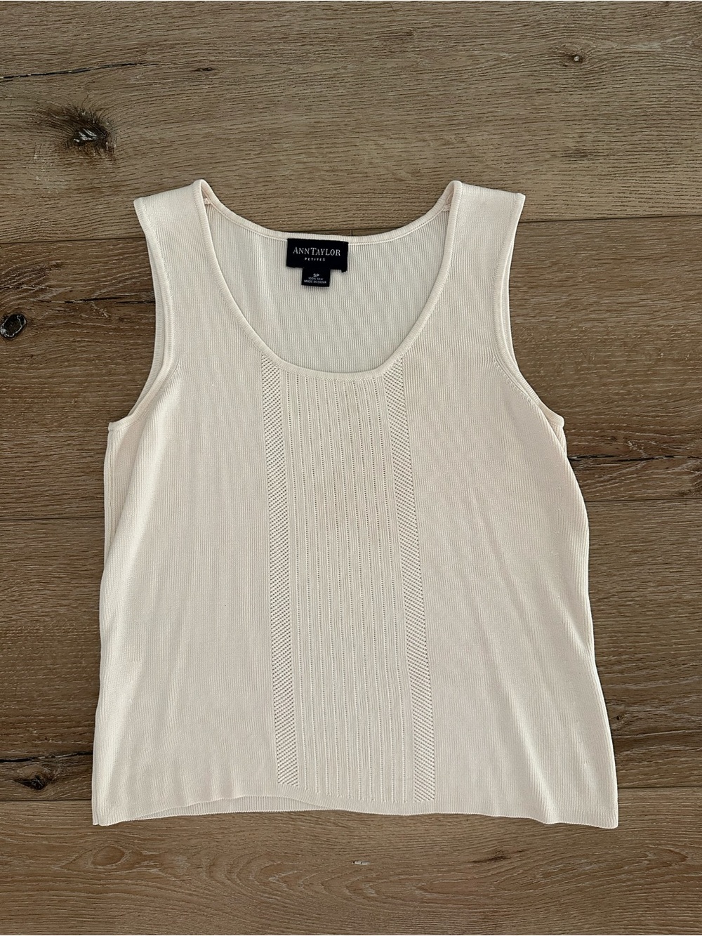 Ann Taylor 100% Silk Ribbed Knit Tank Top
